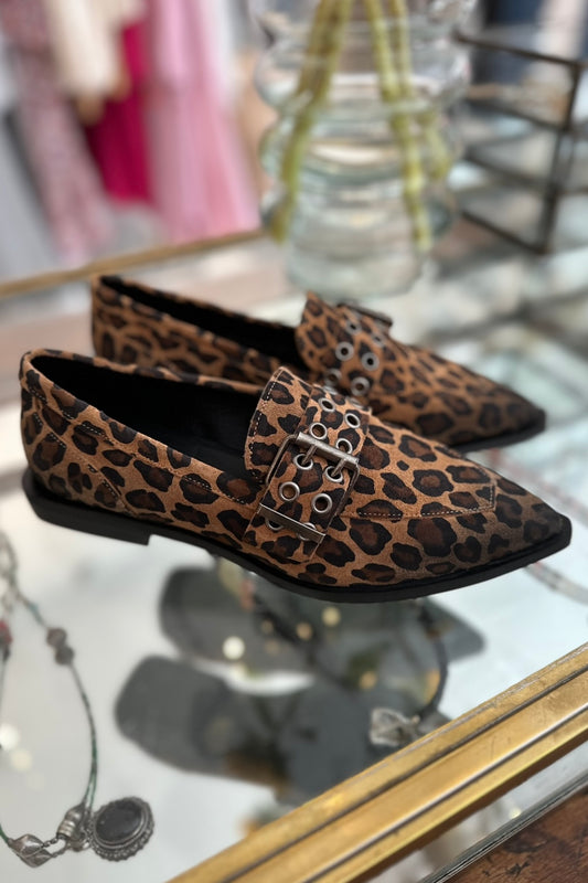 Valerie Loafer Suede Leopard