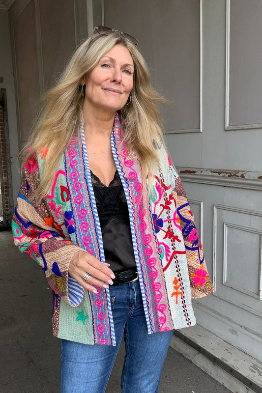 Bomulds Kantha jakke no.06