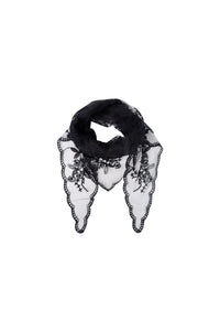 Miriana Triangle Lace Scarf Black