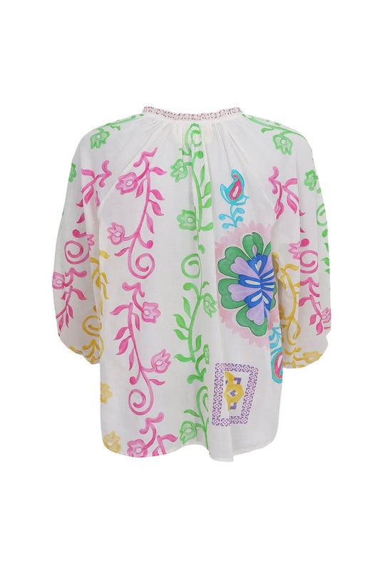 Sun Blouse White Flower