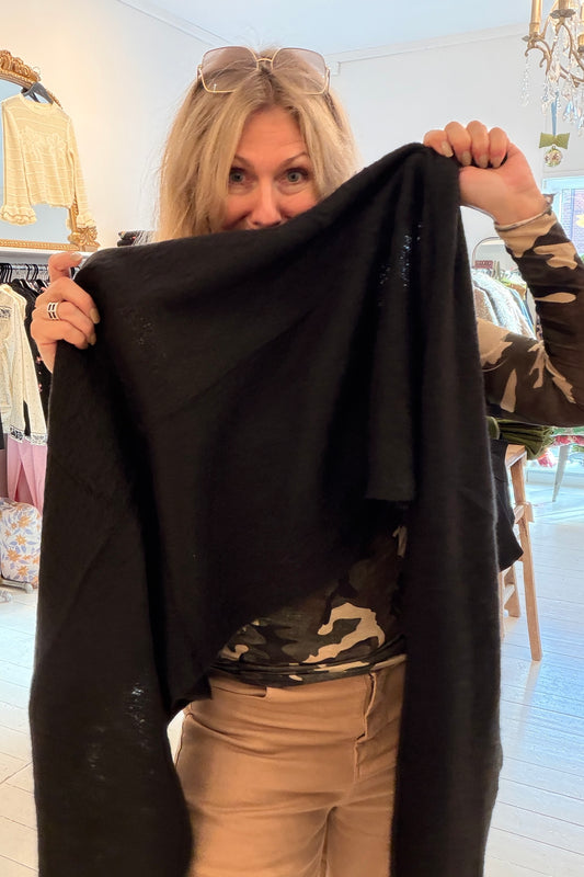 Tørklæde oversized sort