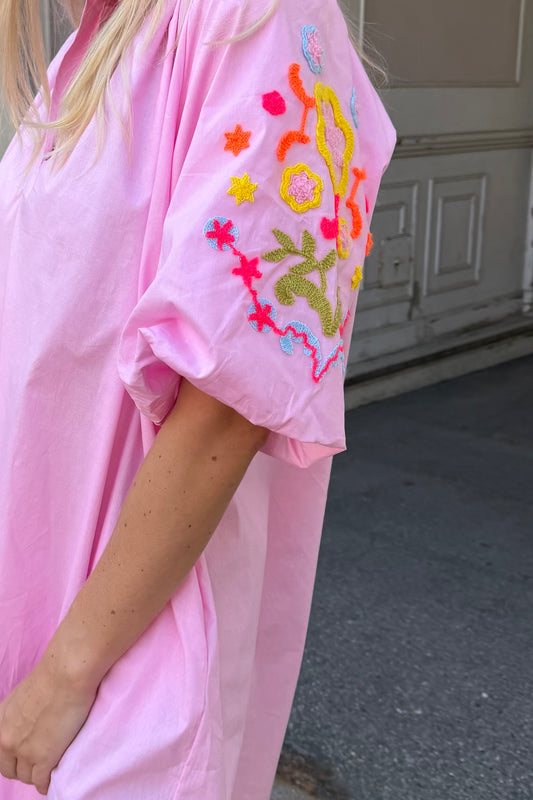 Ballon Dress Poplin Bubblegum