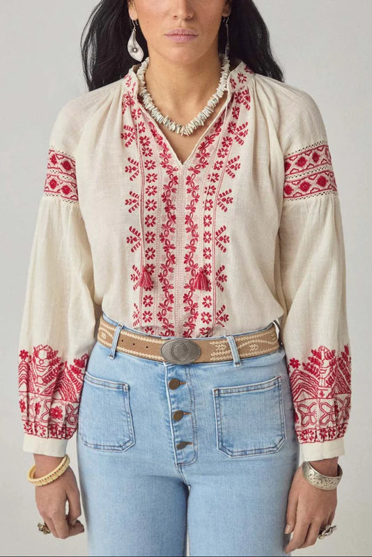 Antonella Blouse Red Poppy