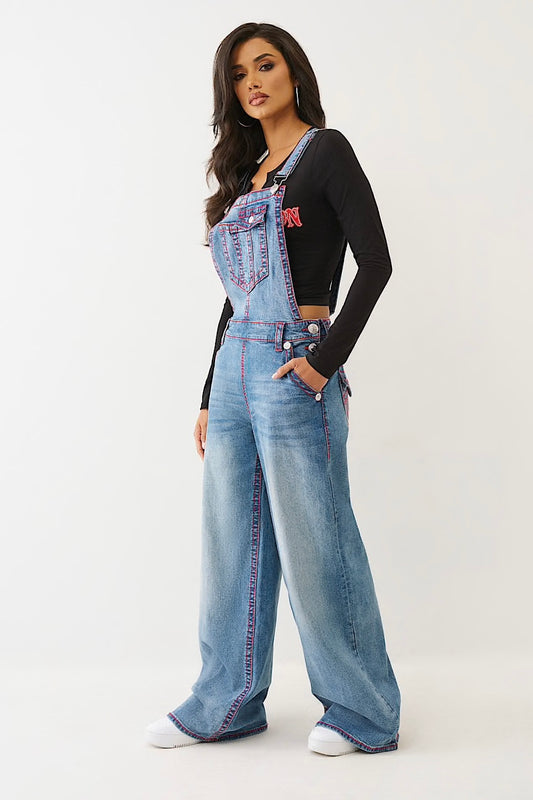 Denim Baggy Overall Sunflower Glow