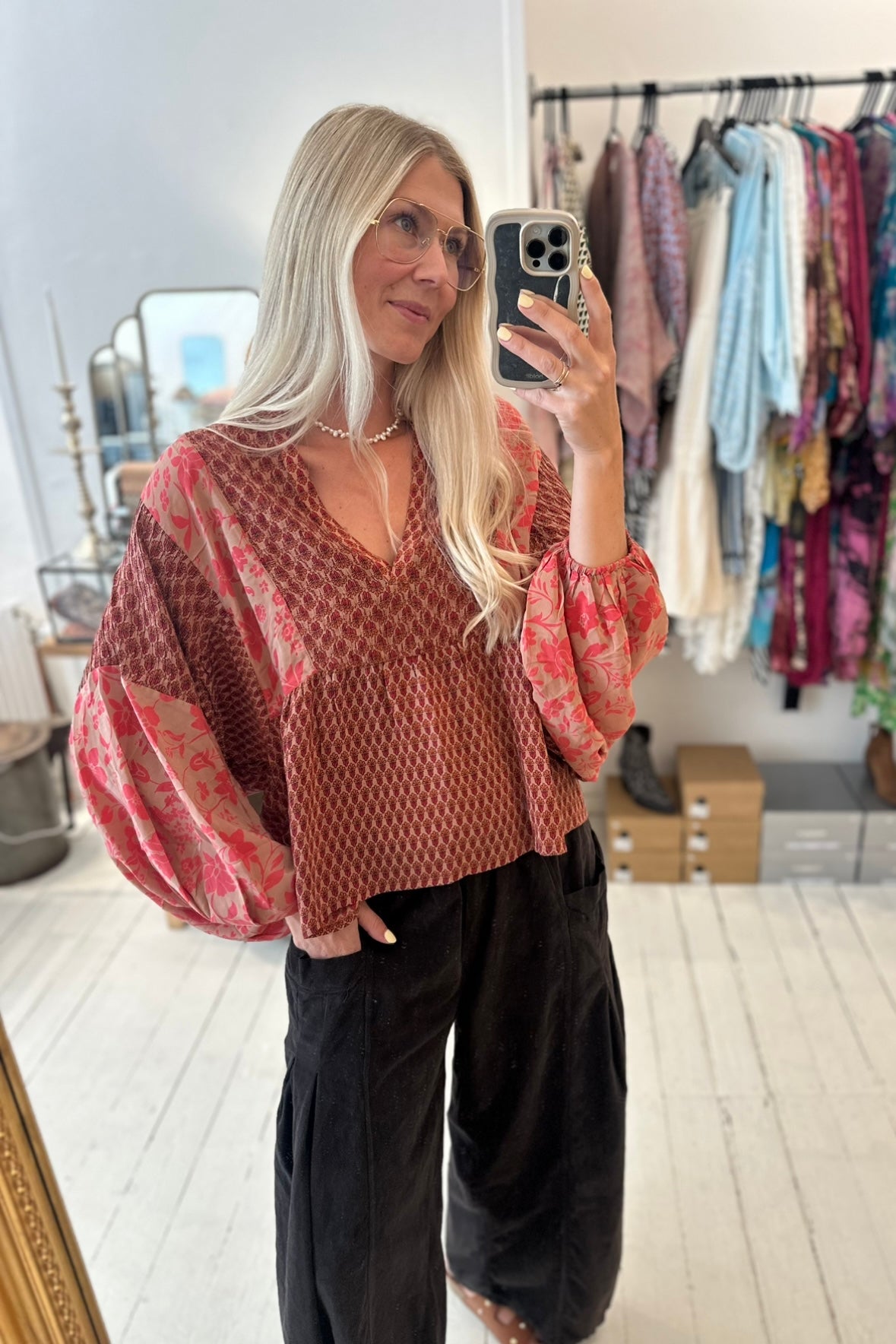 Bibi balloon silk top No. 39