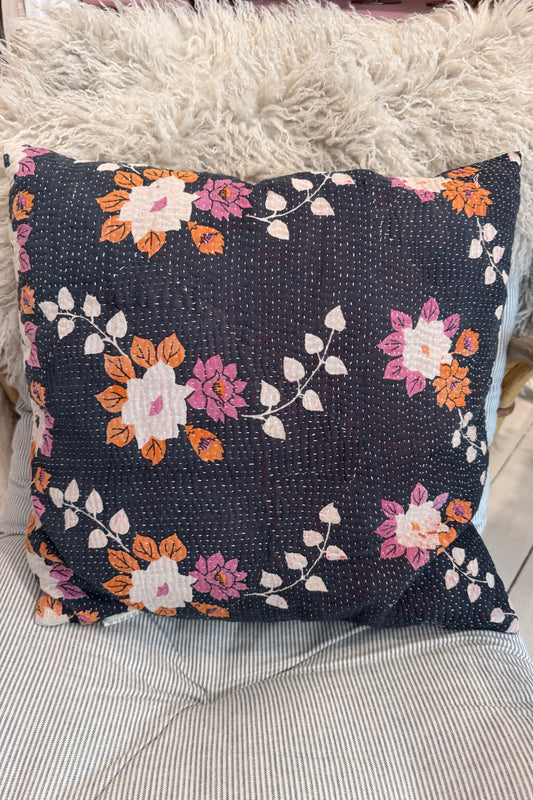 Kantha Pude 45x45 blomst