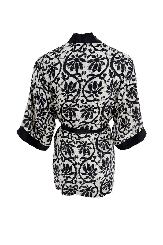 Luna Short Kimono Black Lily