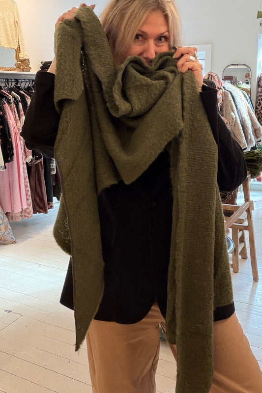 Tørklæde oversized grøn