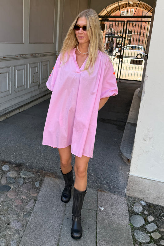 Ballon Dress Poplin Bubblegum