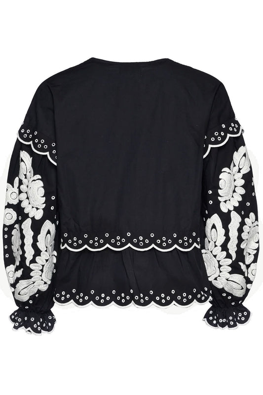 Martha Top Black White