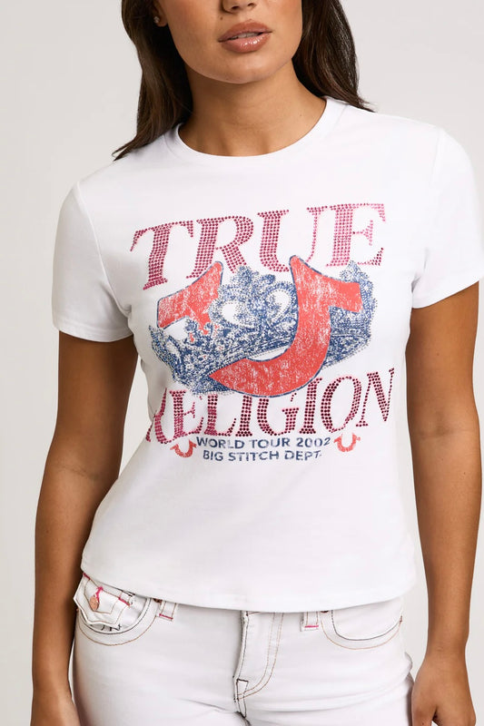 Crystal Classic T-shirt White/ Pink