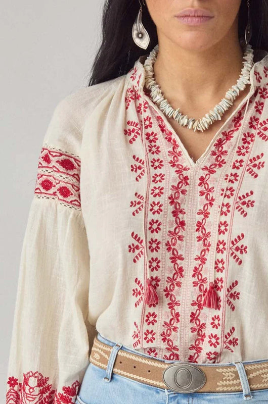 Antonella Blouse Red Poppy