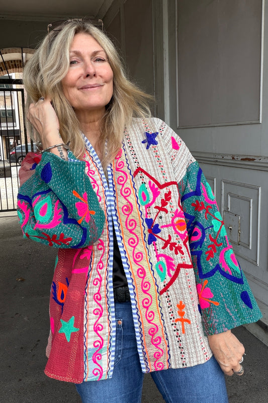 Bomulds Kantha jakke no.09