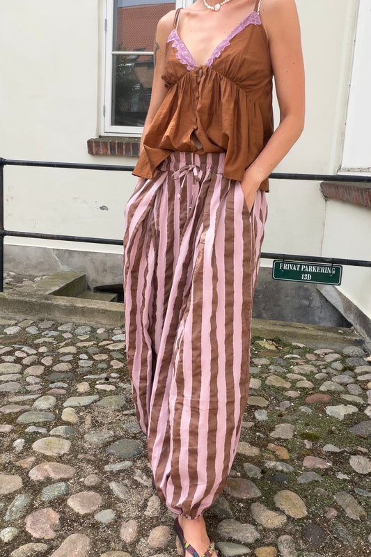 Rosalina Ballon Pant Lyserød/ Brown
