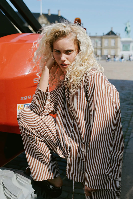 Nuit Pyjamas Set Brown Stripe