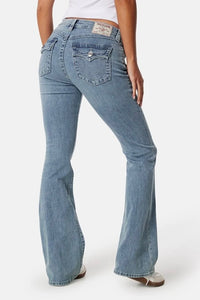 Becca Mid Rise Bootcut Flap Light Wash