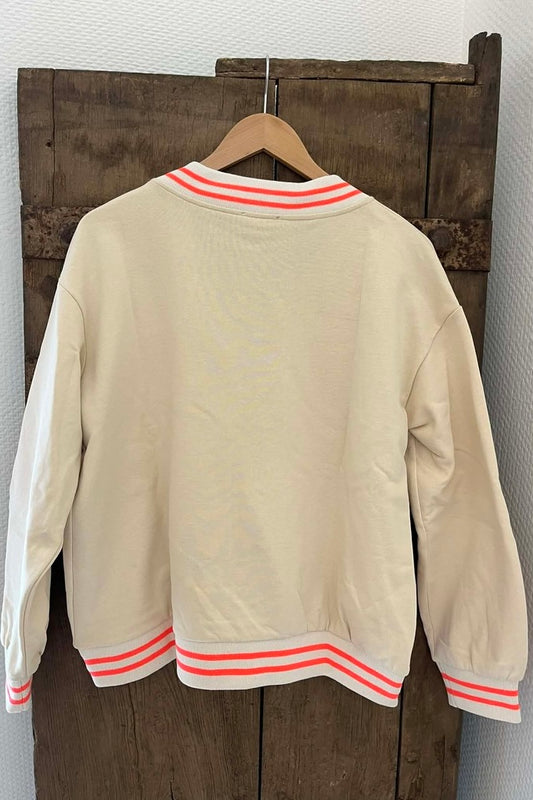 Basket Sweatshirt Beige/ Coral