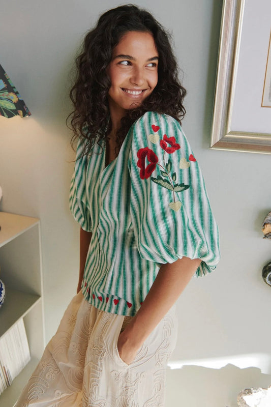 Lotta Shirt Green Stripe