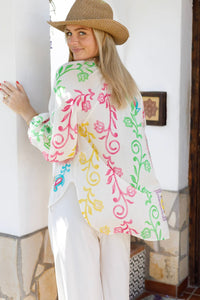 Sun Blouse White Flower
