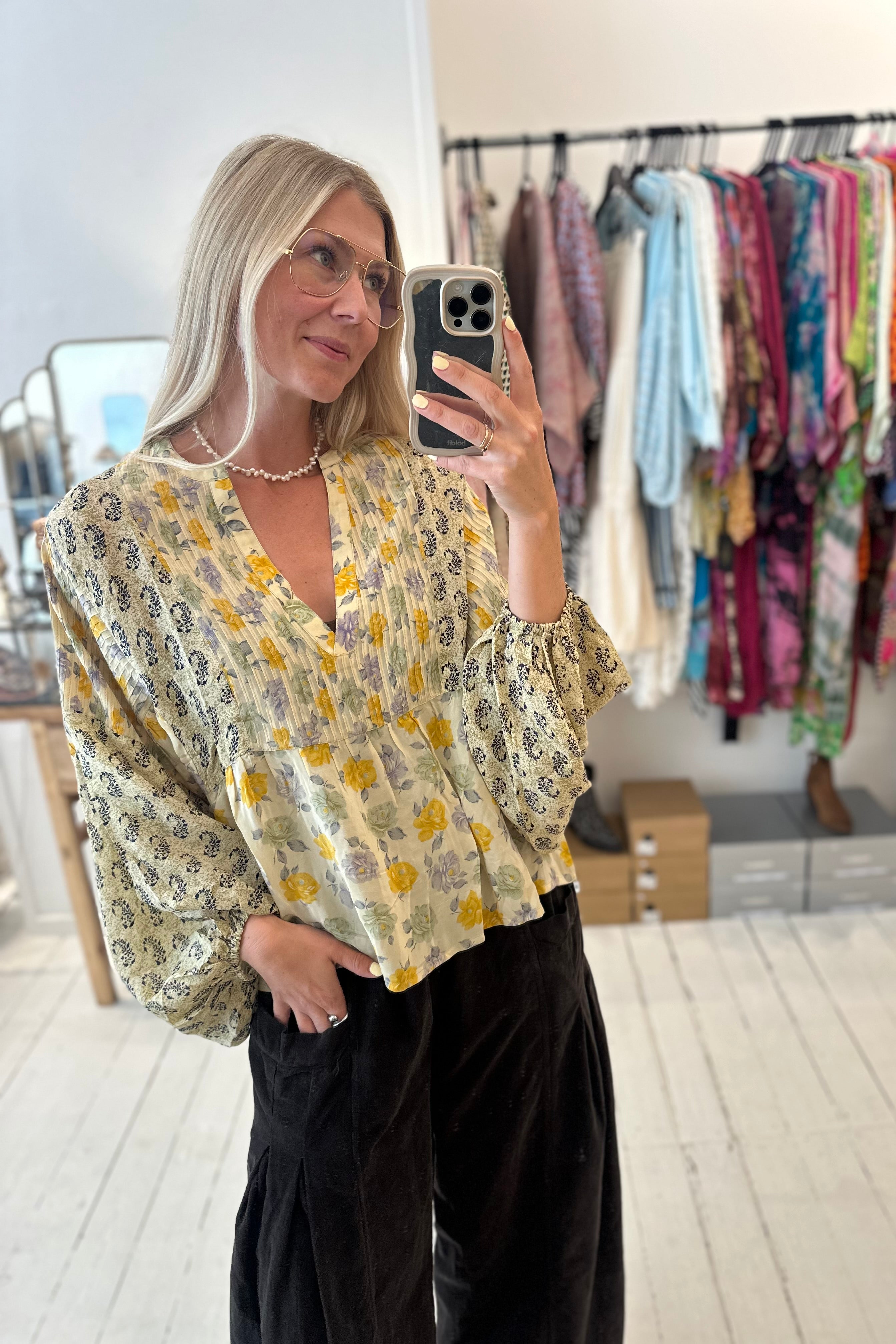 Bibi balloon silk top No. 37
