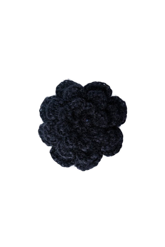 Chrochet Flower Brooch Black