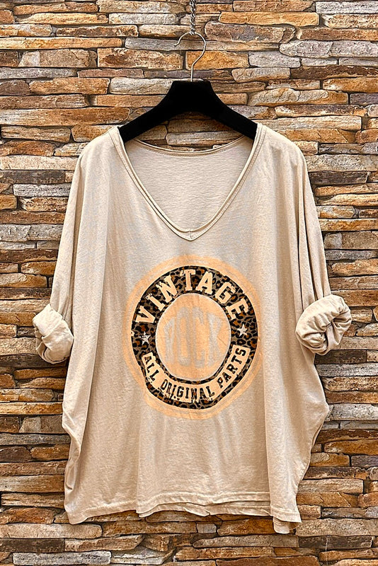 T-shirt vintage khaki