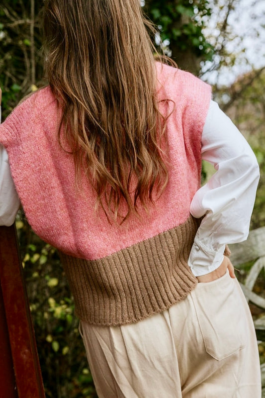 Candies Vest Beige/ Coral