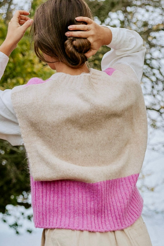 Candies Vest Pink/ Beige