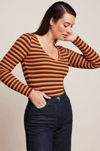 Carice V top Mimi stripe