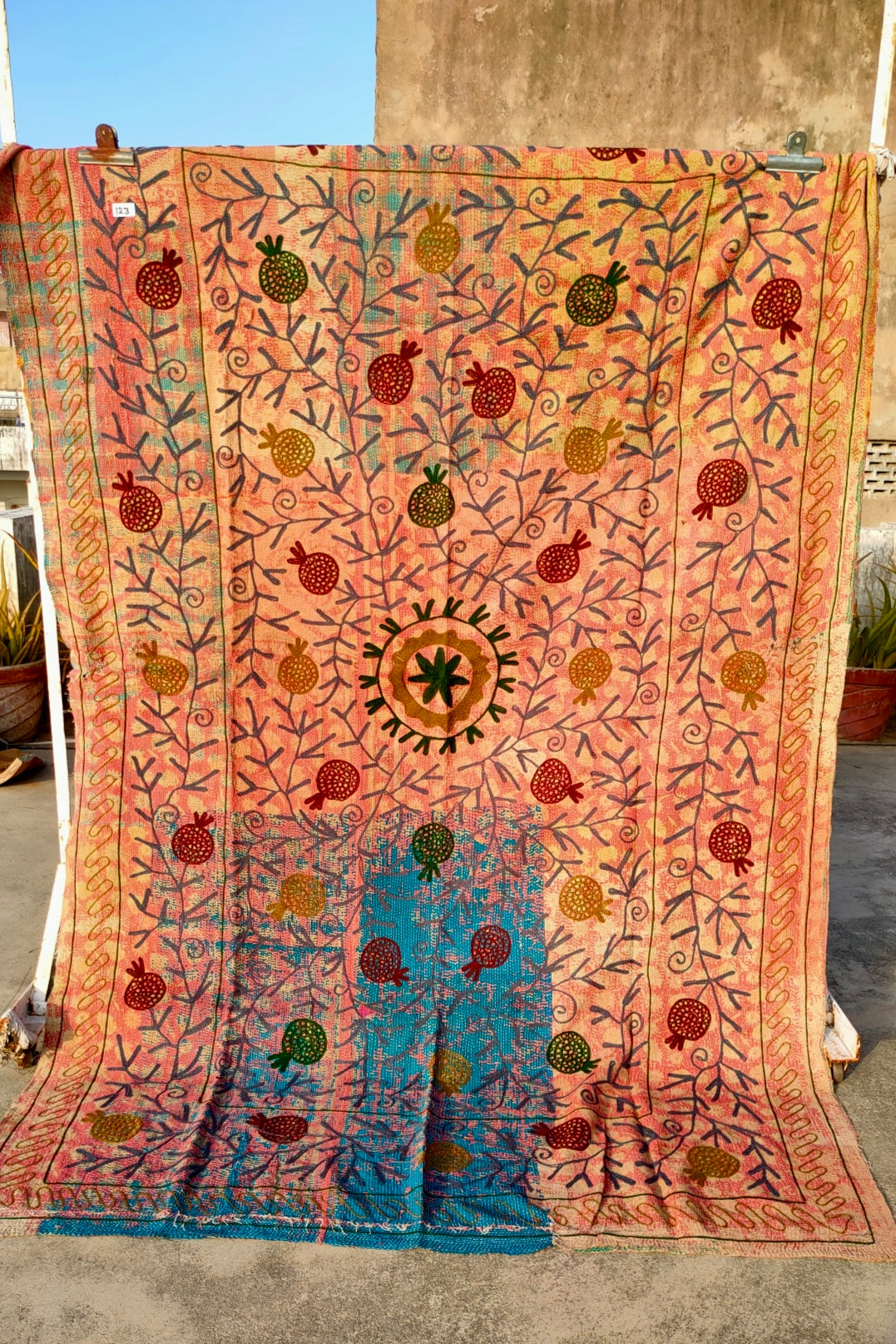 Suzani kantha tæppe no. 6