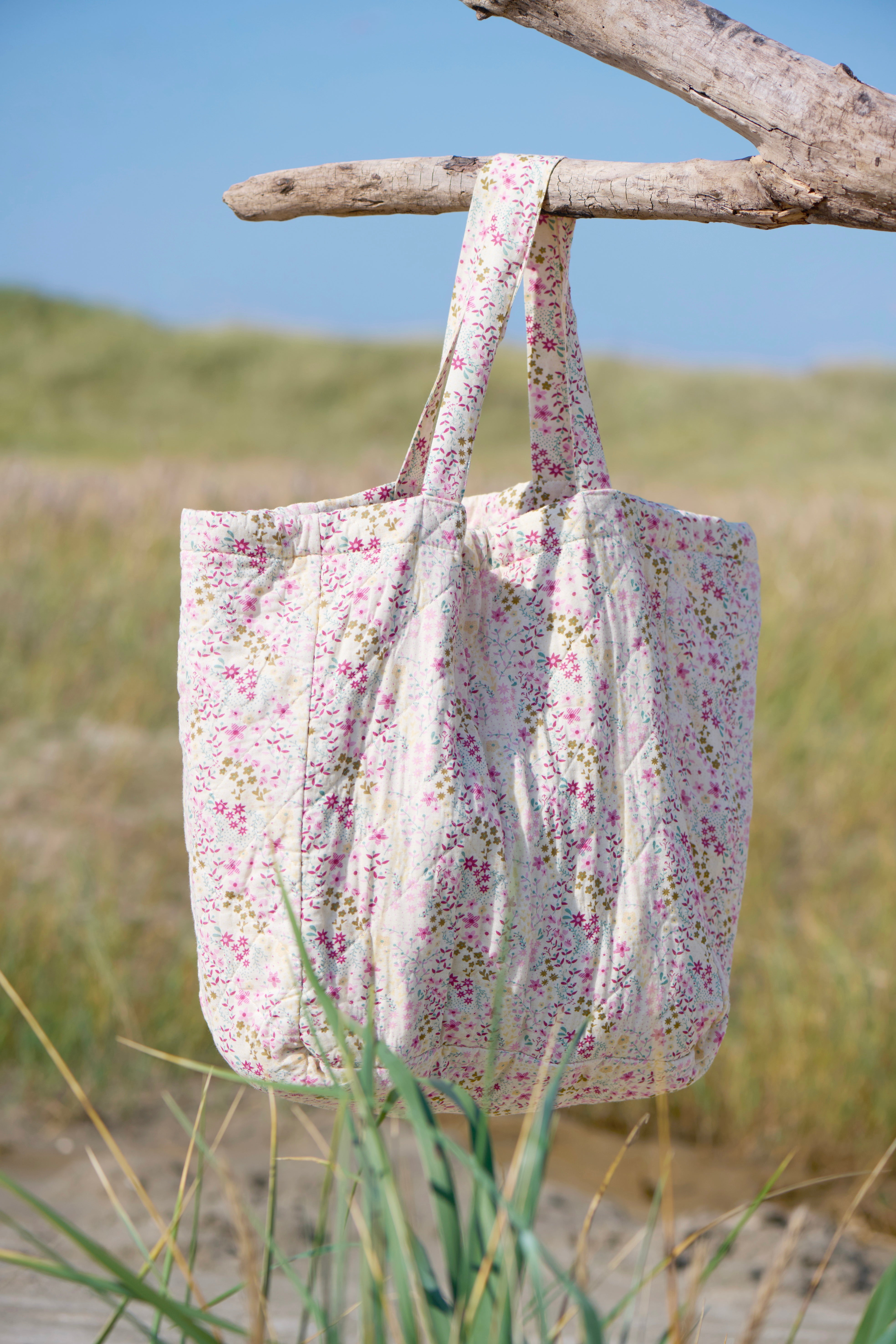 Quiltet Taske Blomster