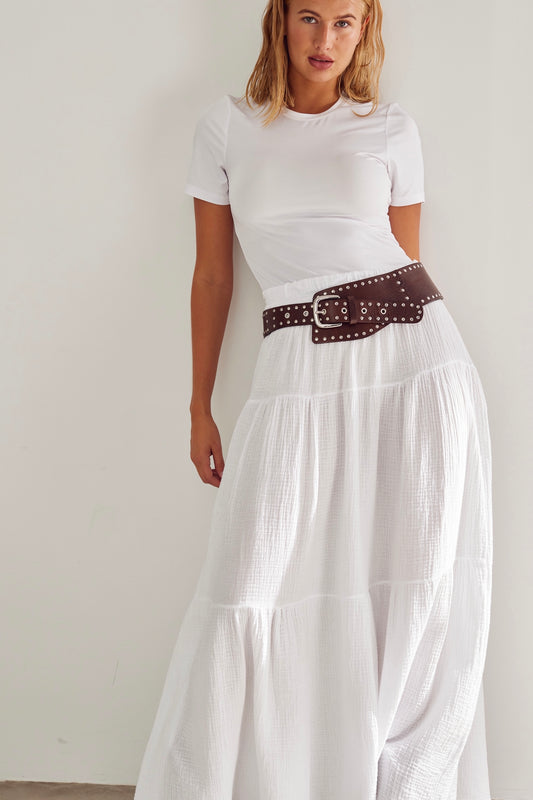 Leyla skirt white
