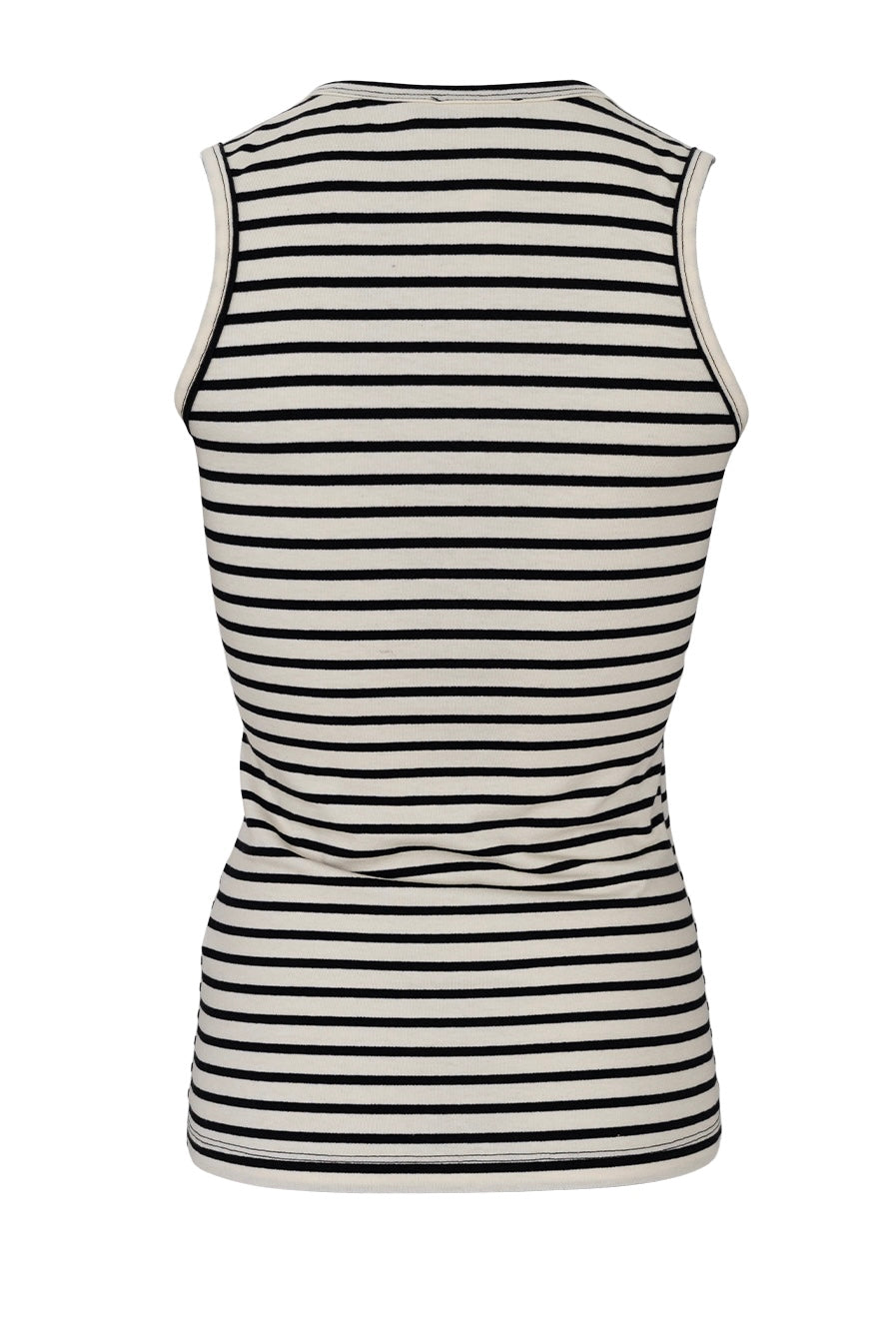 Tea Rib Top Sort/ Hvid
