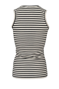 Tea Rib Top Sort/ Hvid