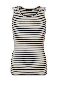 Tea Rib Top Sort/ Hvid