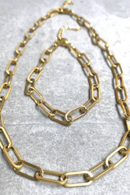 Chuncy chain - messing belagt m/ 18 karat guld