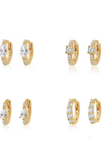Zirkonia - 18 karat belagt sterlingsølv - 4 stk.