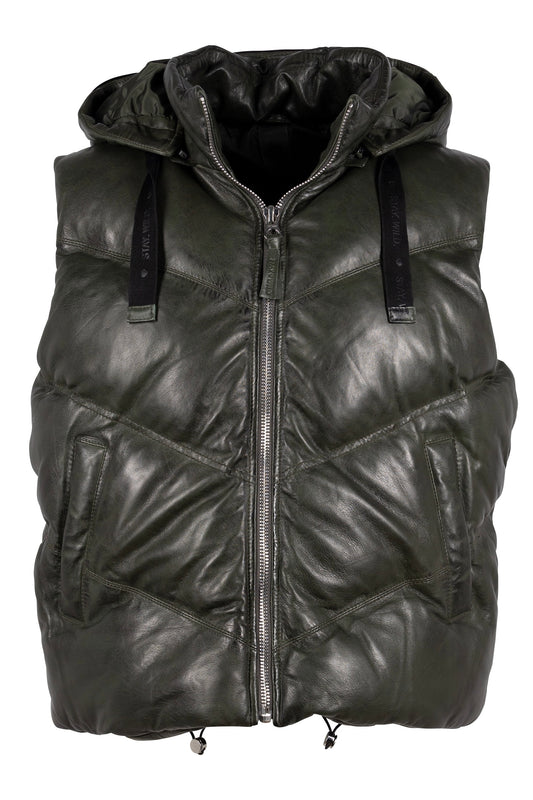 Skind puffer vest Army green