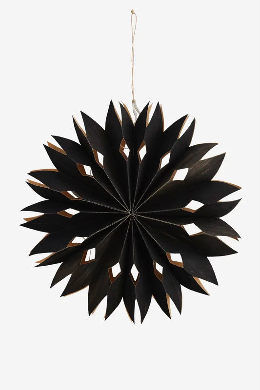 Papir stjerne m/ lys sort