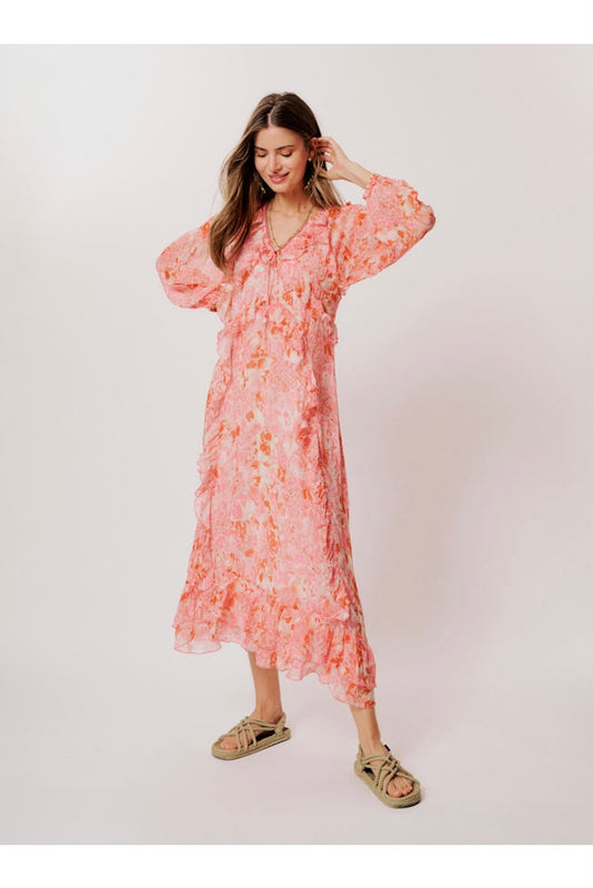 Everleigh Dress coral Print