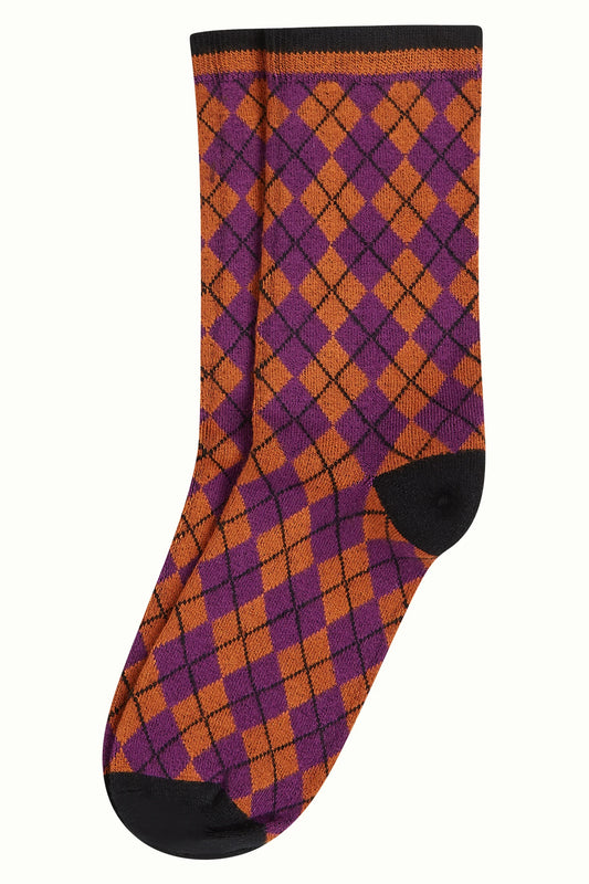 Argyle socks orange