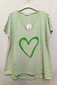 Heart Green Stripe