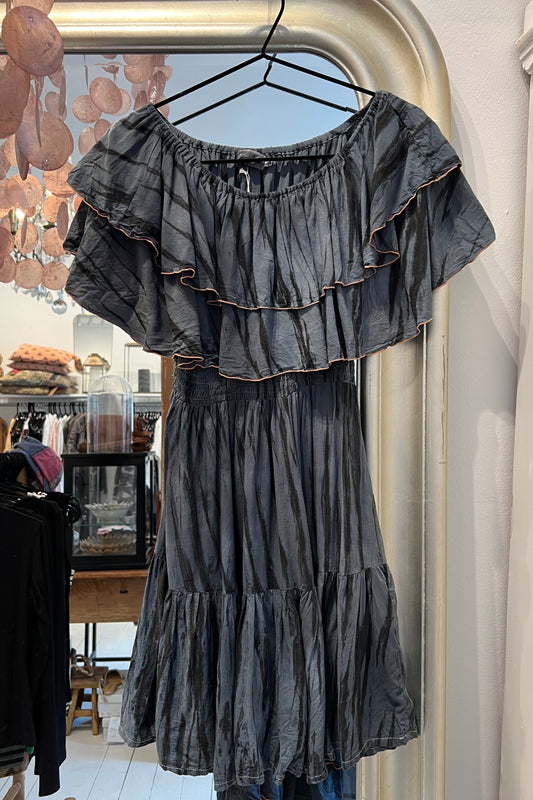 Bamboo Dress Short Grey Batik