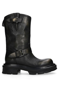 Black biker boot