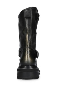 Black biker boot