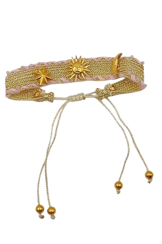 Armbånd rosa m/ sol
