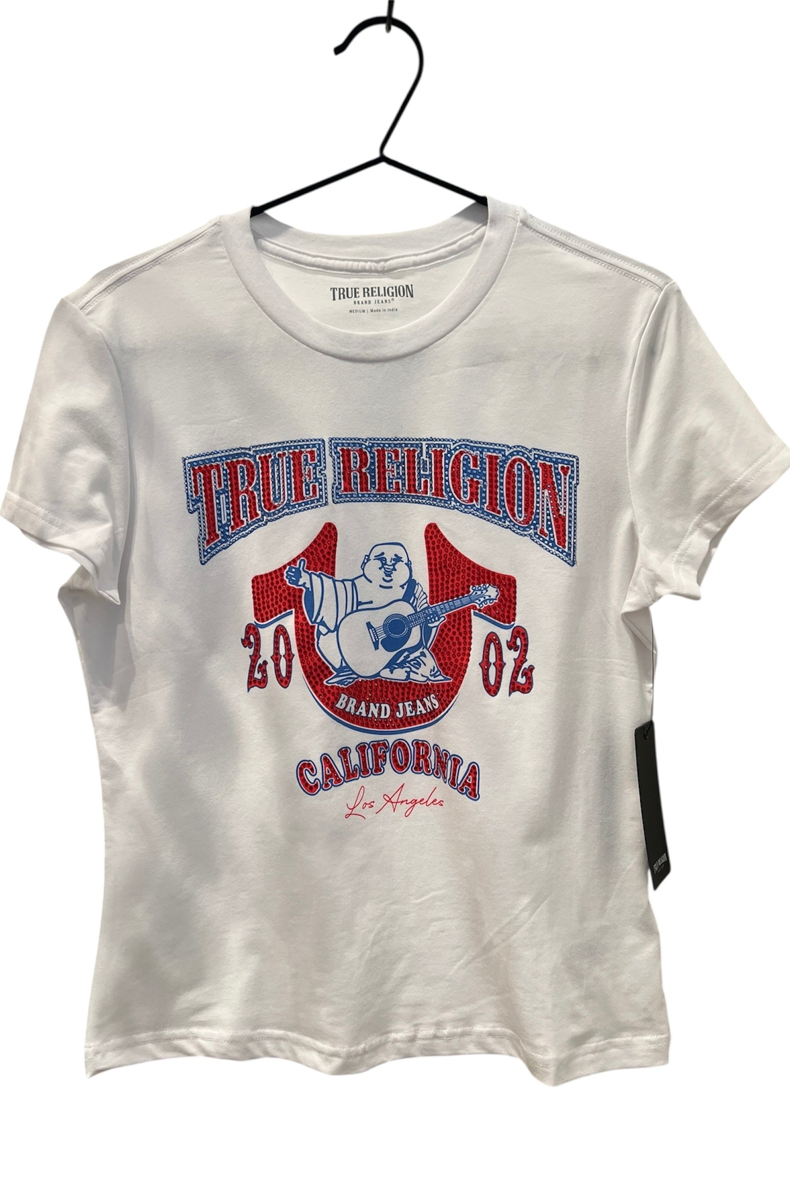 Buddha chrystal tee white