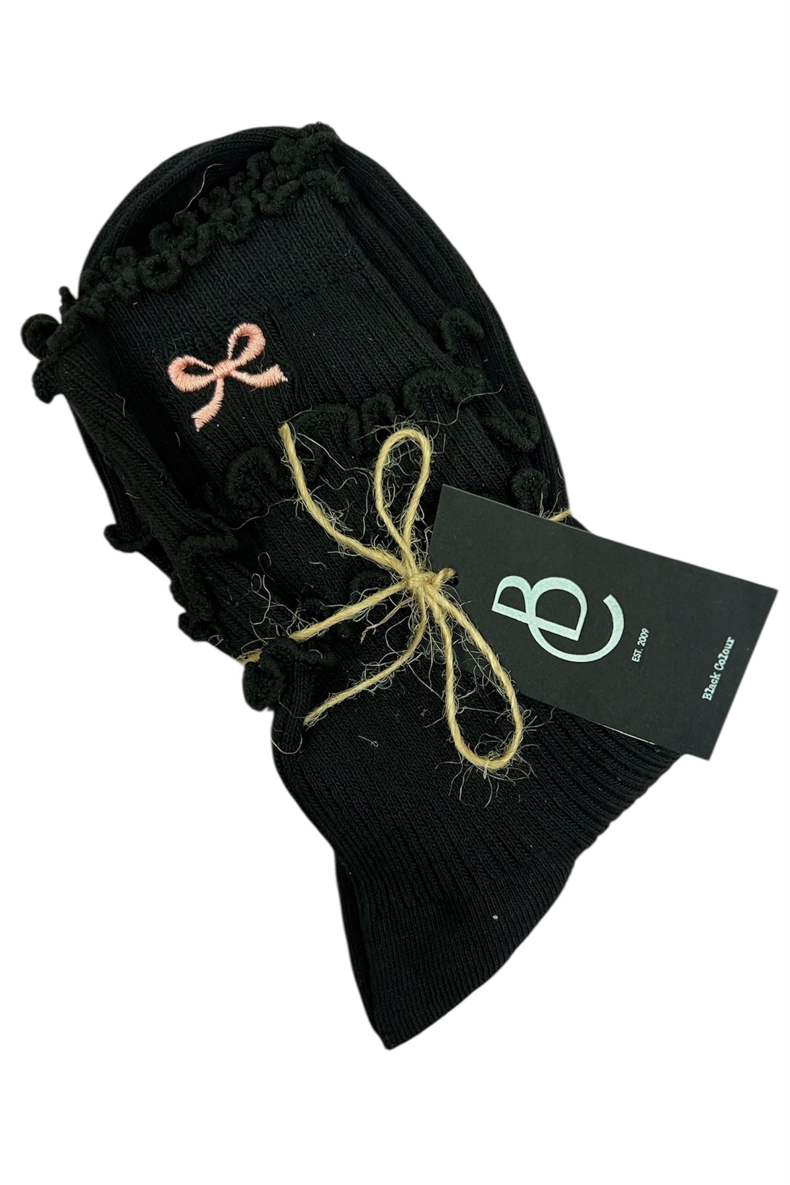 Strømper sorte m/ sløjfe