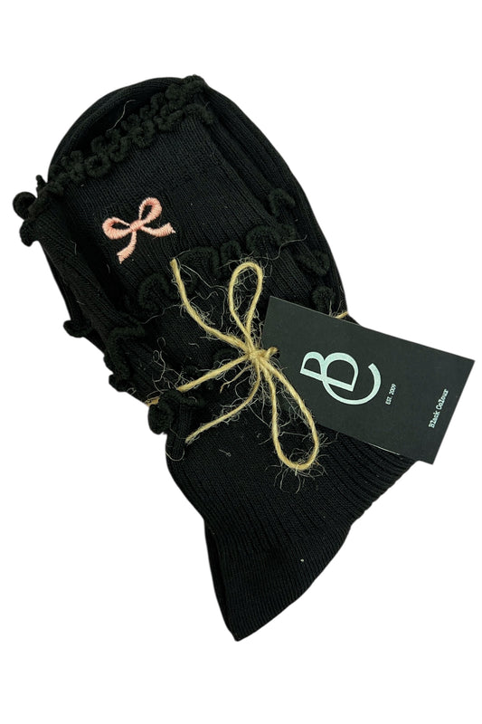 Strømper sorte m/ sløjfe