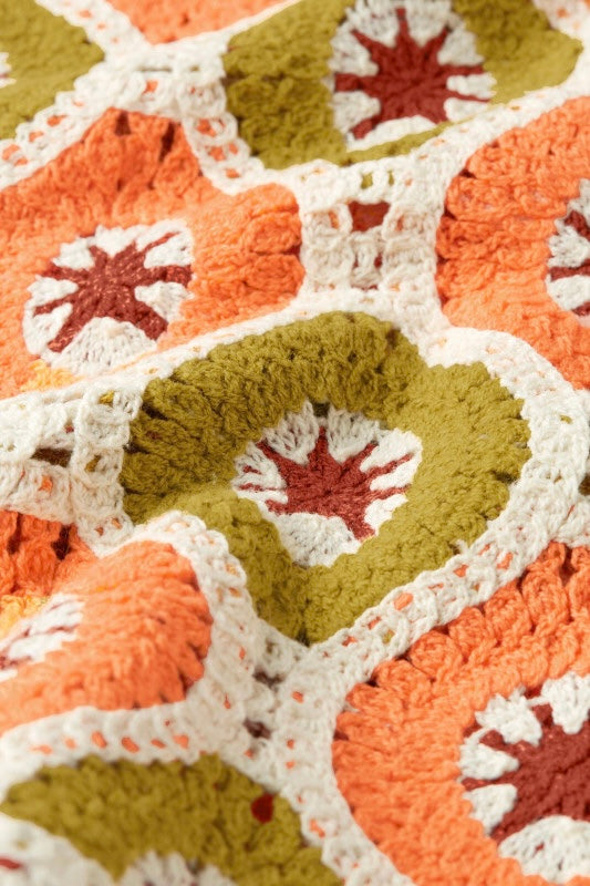 Janis Top Fray Crochet Orange